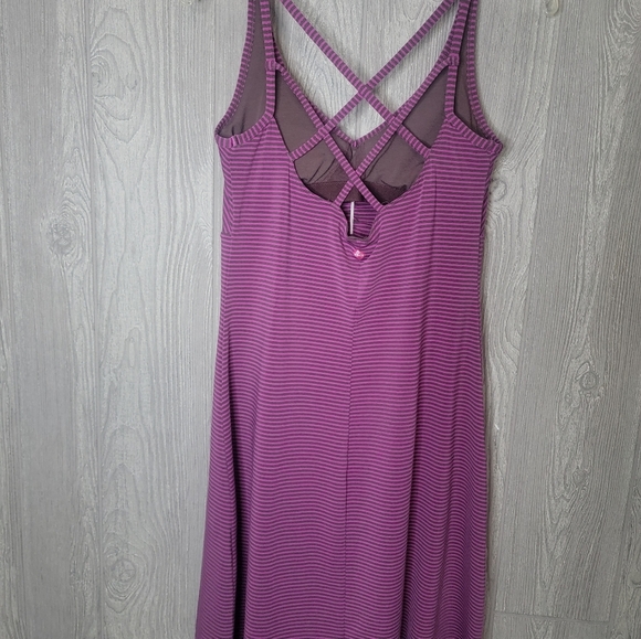 Prana Women's Medium Rebecca Striped Purple Brown Athletic Dress Built In Bra  - Picture 3 of 6